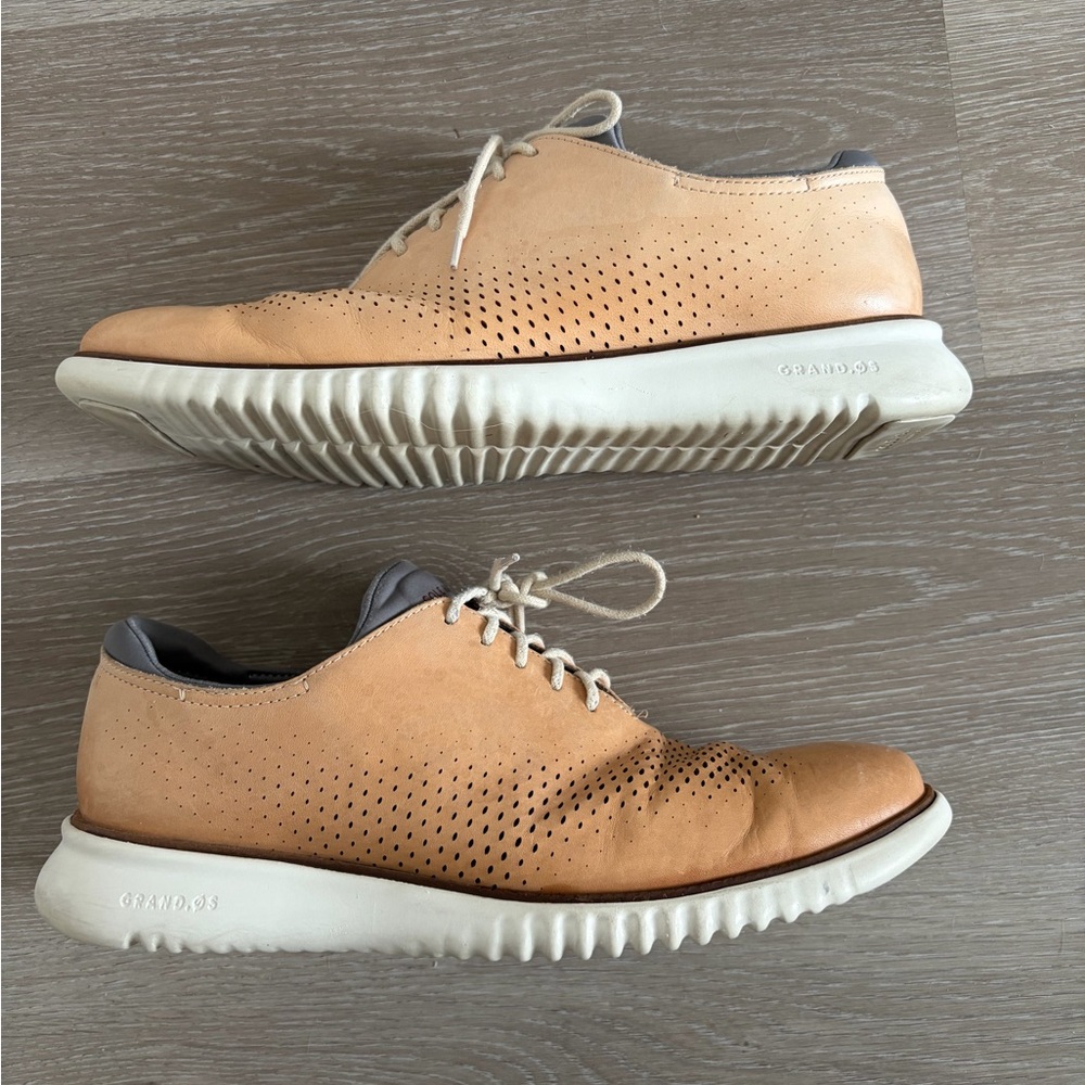 Cole Haan Men's Light Brown Perforated Oxfords